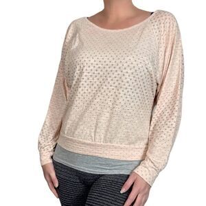 Curious Gypsy Pink and Gray Polka Dot Shirt